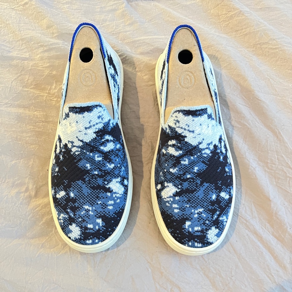Rothy’s Blue Shibori Sneakers size 6 Brand New